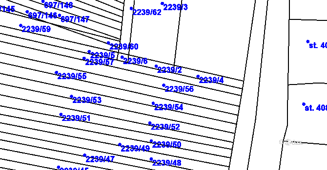 Parcela st. 2239/56 v KÚ Krumvíř, Katastrální mapa