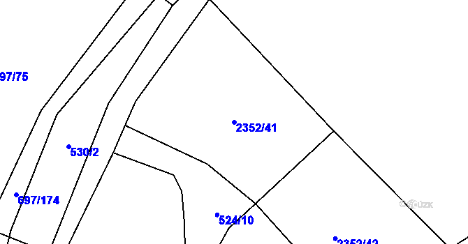 Parcela st. 2352/41 v KÚ Krumvíř, Katastrální mapa