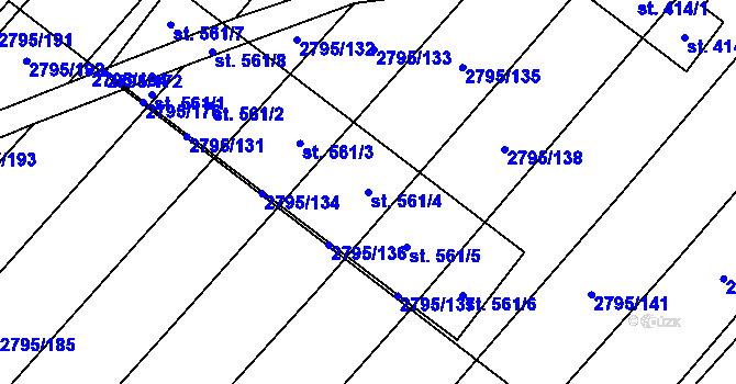 Parcela st. 561/4 v KÚ Krumvíř, Katastrální mapa