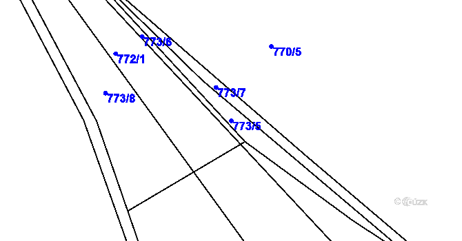 Parcela st. 773/5 v KÚ Krumvíř, Katastrální mapa