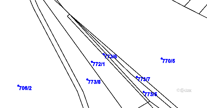 Parcela st. 773/6 v KÚ Krumvíř, Katastrální mapa