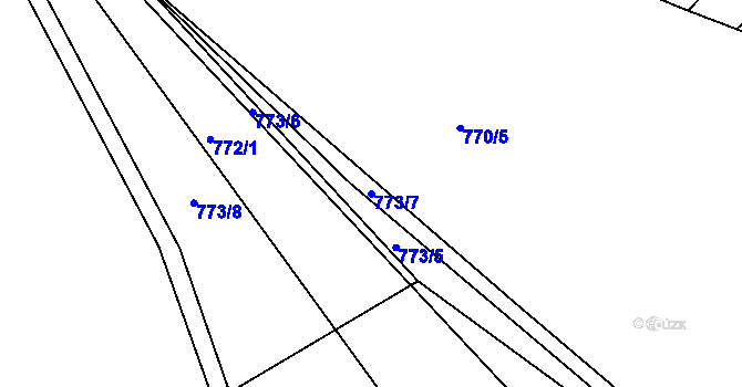 Parcela st. 773/7 v KÚ Krumvíř, Katastrální mapa