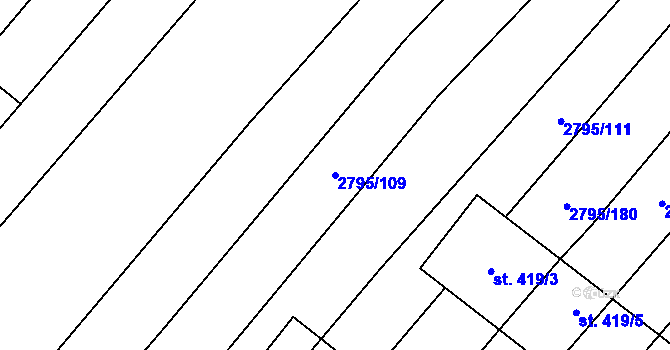 Parcela st. 2795/109 v KÚ Krumvíř, Katastrální mapa