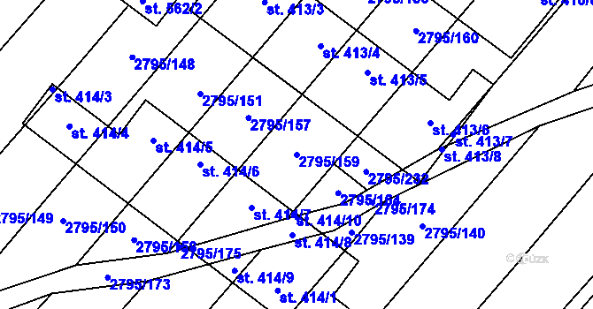 Parcela st. 2795/159 v KÚ Krumvíř, Katastrální mapa