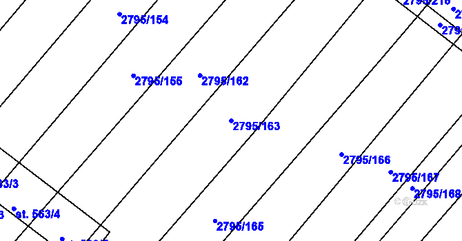 Parcela st. 2795/163 v KÚ Krumvíř, Katastrální mapa