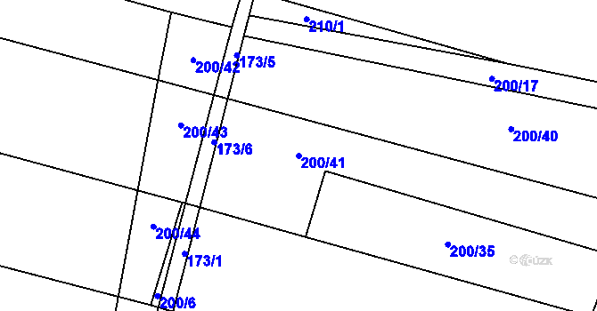 Parcela st. 200/41 v KÚ Krumvíř, Katastrální mapa