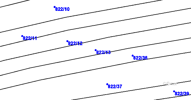 Parcela st. 822/13 v KÚ Krumvíř, Katastrální mapa