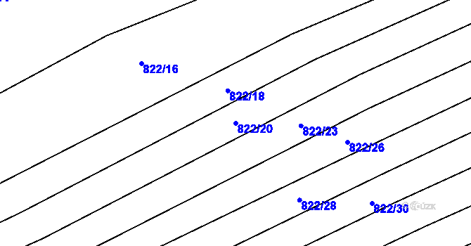 Parcela st. 822/20 v KÚ Krumvíř, Katastrální mapa