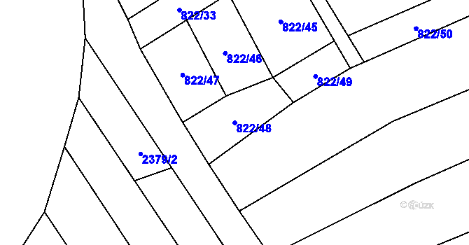 Parcela st. 822/48 v KÚ Krumvíř, Katastrální mapa