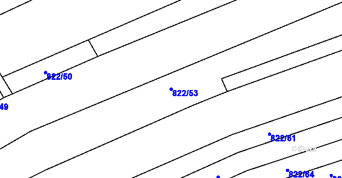 Parcela st. 822/53 v KÚ Krumvíř, Katastrální mapa