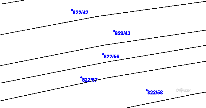 Parcela st. 822/56 v KÚ Krumvíř, Katastrální mapa