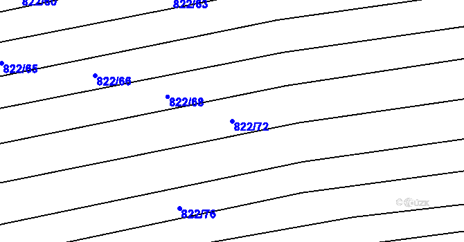 Parcela st. 822/72 v KÚ Krumvíř, Katastrální mapa