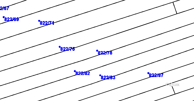 Parcela st. 822/78 v KÚ Krumvíř, Katastrální mapa