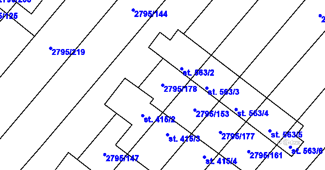Parcela st. 2795/178 v KÚ Krumvíř, Katastrální mapa