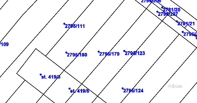 Parcela st. 2795/179 v KÚ Krumvíř, Katastrální mapa