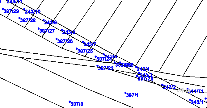 Parcela st. 243/6 v KÚ Krumvíř, Katastrální mapa