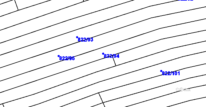 Parcela st. 822/94 v KÚ Krumvíř, Katastrální mapa
