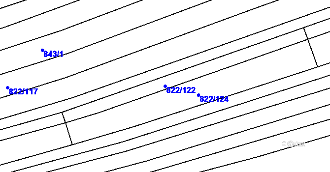Parcela st. 822/122 v KÚ Krumvíř, Katastrální mapa