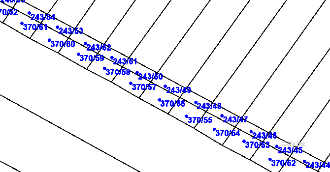 Parcela st. 243/49 v KÚ Krumvíř, Katastrální mapa