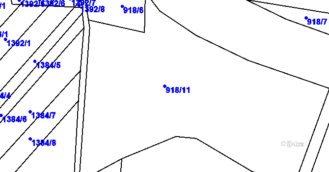Parcela st. 918/11 v KÚ Krumvíř, Katastrální mapa