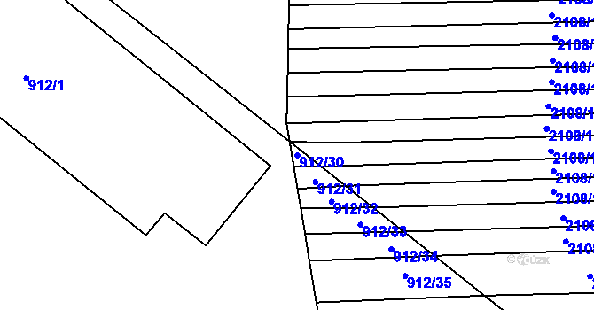 Parcela st. 912/30 v KÚ Krumvíř, Katastrální mapa