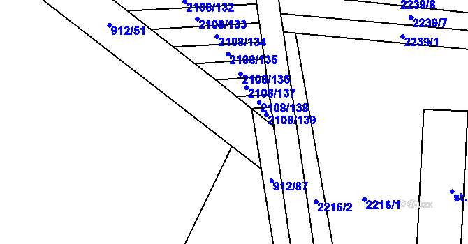 Parcela st. 912/76 v KÚ Krumvíř, Katastrální mapa