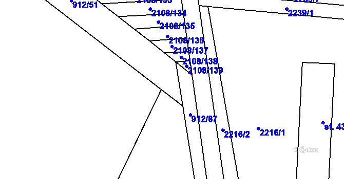 Parcela st. 912/77 v KÚ Krumvíř, Katastrální mapa
