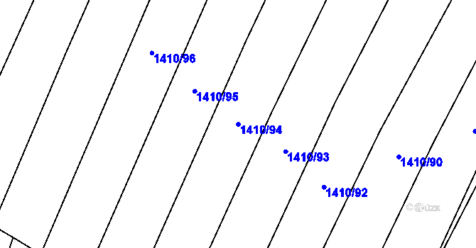 Parcela st. 1410/94 v KÚ Krumvíř, Katastrální mapa