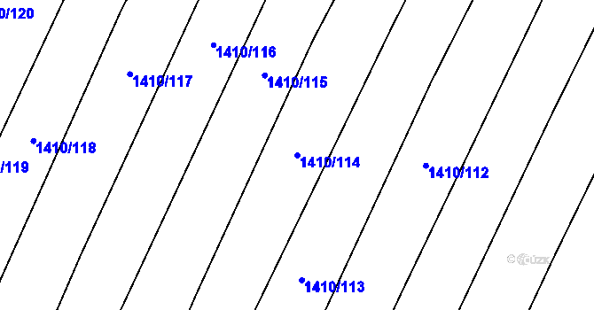 Parcela st. 1410/114 v KÚ Krumvíř, Katastrální mapa
