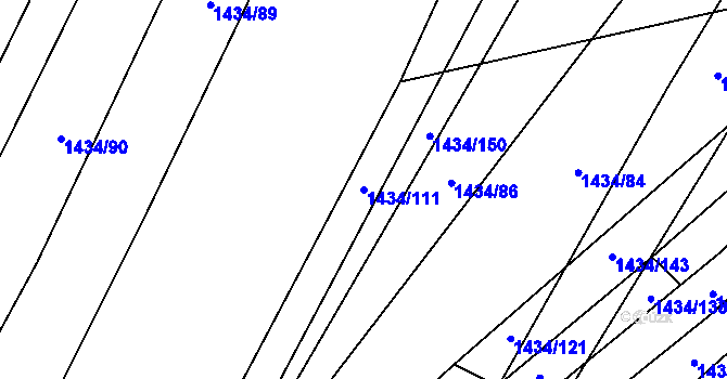 Parcela st. 1434/111 v KÚ Krumvíř, Katastrální mapa