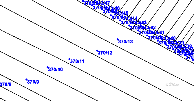 Parcela st. 370/12 v KÚ Krumvíř, Katastrální mapa