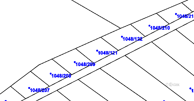 Parcela st. 1048/121 v KÚ Krumvíř, Katastrální mapa