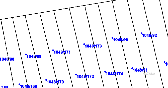 Parcela st. 1048/173 v KÚ Krumvíř, Katastrální mapa