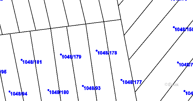 Parcela st. 1048/178 v KÚ Krumvíř, Katastrální mapa