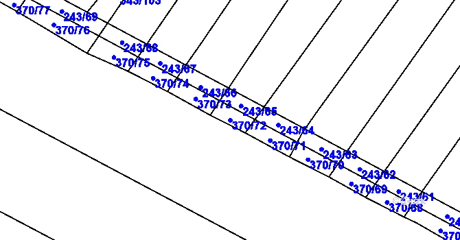 Parcela st. 370/72 v KÚ Krumvíř, Katastrální mapa