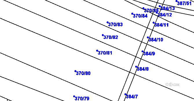 Parcela st. 370/81 v KÚ Krumvíř, Katastrální mapa