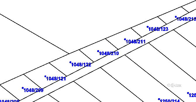 Parcela st. 1048/210 v KÚ Krumvíř, Katastrální mapa