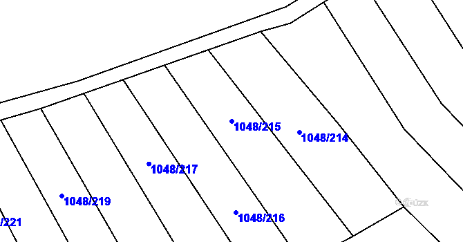 Parcela st. 1048/215 v KÚ Krumvíř, Katastrální mapa