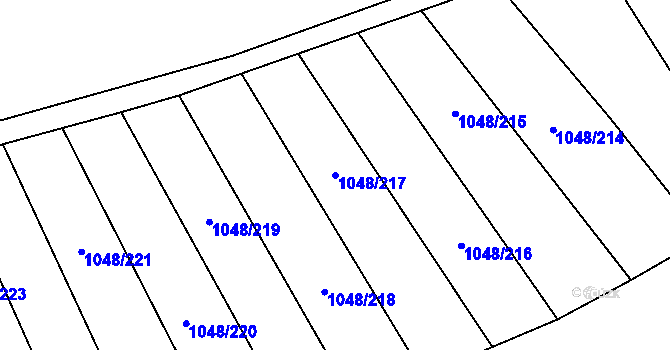 Parcela st. 1048/217 v KÚ Krumvíř, Katastrální mapa