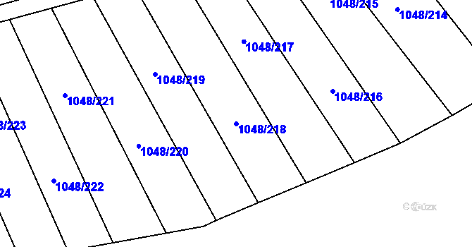 Parcela st. 1048/218 v KÚ Krumvíř, Katastrální mapa