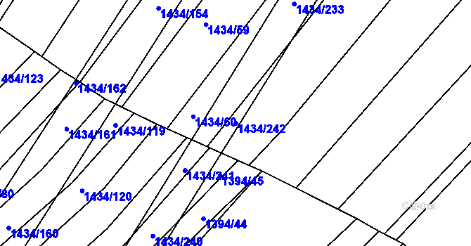 Parcela st. 1434/242 v KÚ Krumvíř, Katastrální mapa