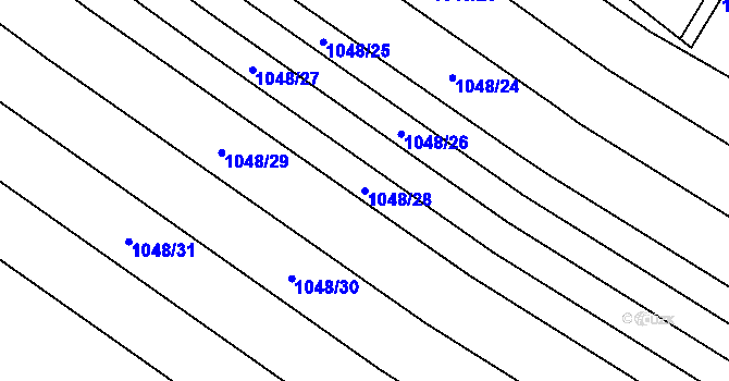 Parcela st. 1048/28 v KÚ Krumvíř, Katastrální mapa