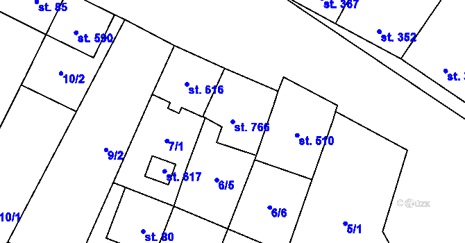 Parcela st. 766 v KÚ Krumvíř, Katastrální mapa