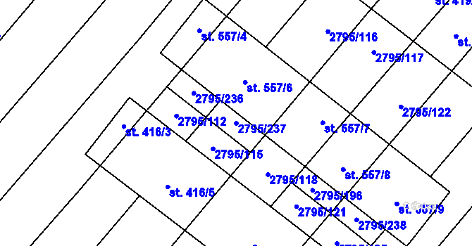 Parcela st. 2795/237 v KÚ Krumvíř, Katastrální mapa