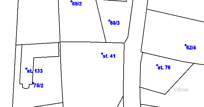Parcela st. 41 v KÚ Svatbín, Katastrální mapa