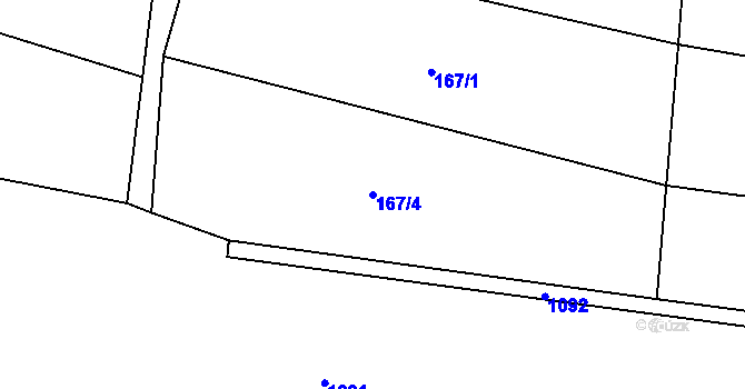 Parcela st. 167/4 v KÚ Svatbín, Katastrální mapa