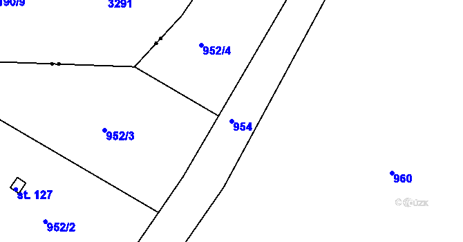 Parcela st. 954 v KÚ Svatbín, Katastrální mapa