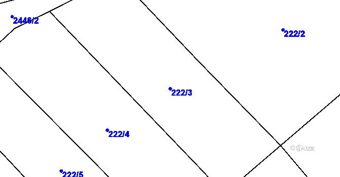 Parcela st. 222/3 v KÚ Krupá, Katastrální mapa