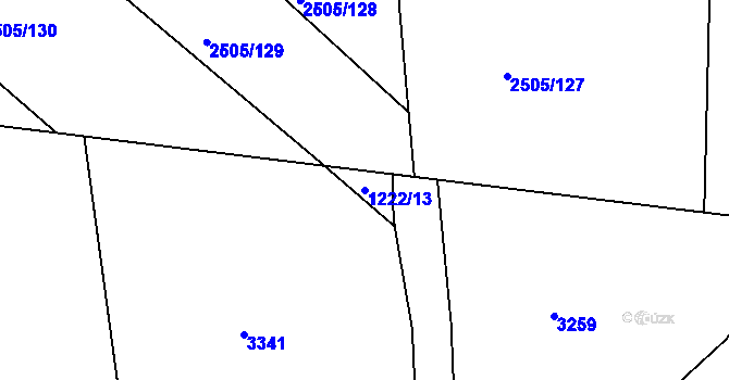 Parcela st. 1222/13 v KÚ Krupá, Katastrální mapa