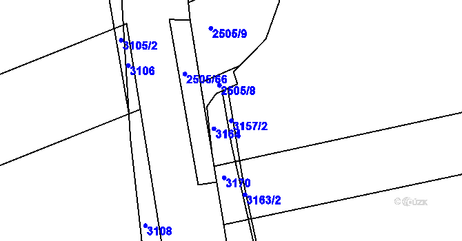 Parcela st. 3157/2 v KÚ Krupá, Katastrální mapa
